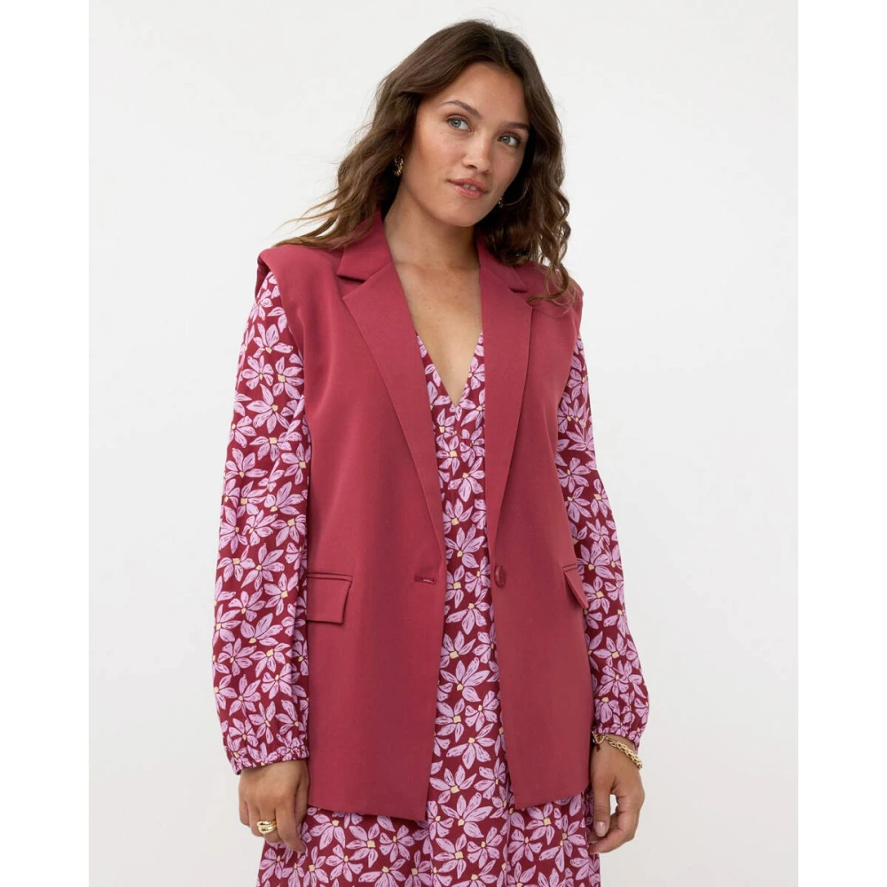 Ydence Stijlvolle Lima Gilet Red Dames