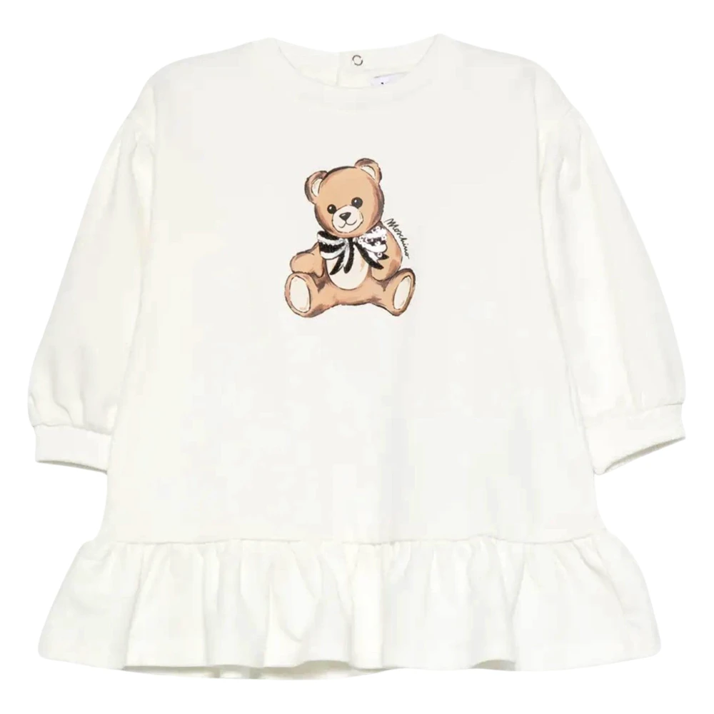 Moschino Unisex Ivory Teddy Bear Sweater Dress In