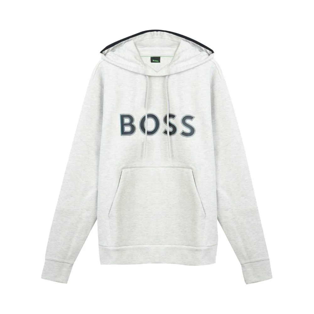 Hugo Uomo Grigio - Felpa Con Cappuccio E Logo Stampato - Sweatshirts & Hoodies - L