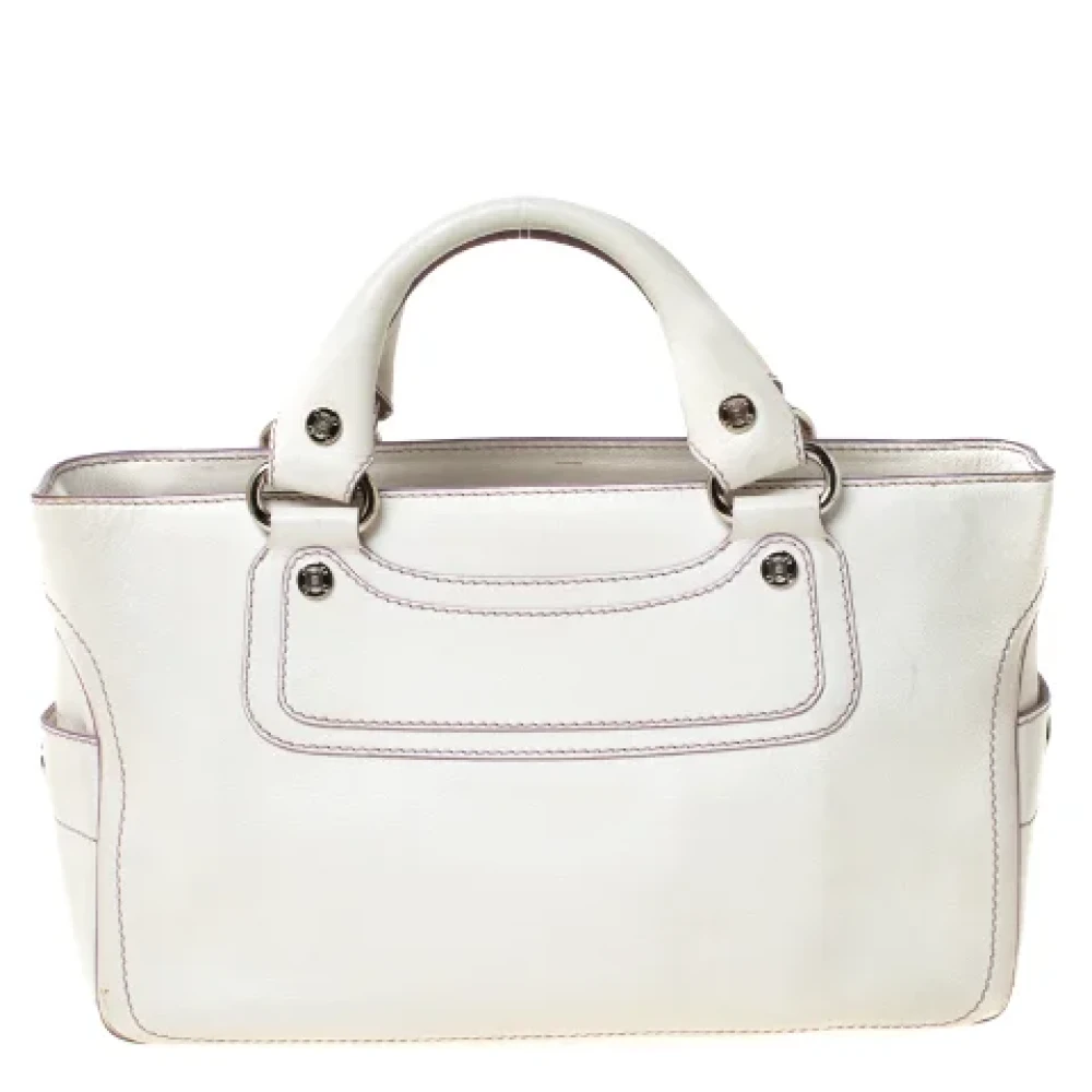 Celine Vintage Pre-owned Leather totes White Dames