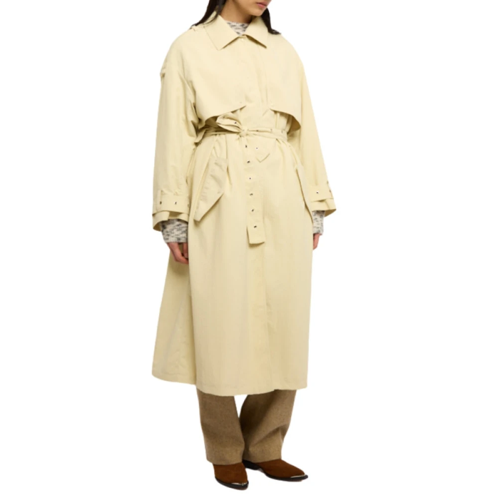 Beige Vanntett Trenchcoat med Sølvøyne