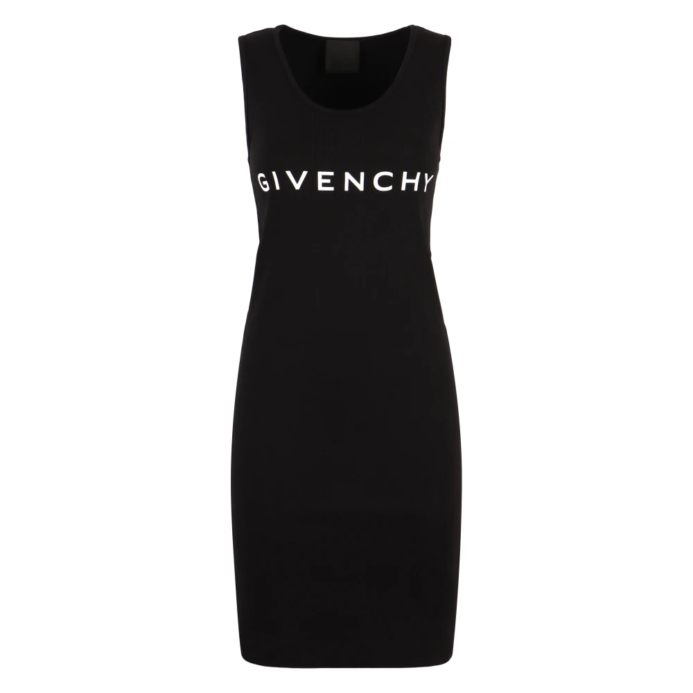 Givenchy Strakke Jersey Jurk van Katoen Elastaan Black Dames
