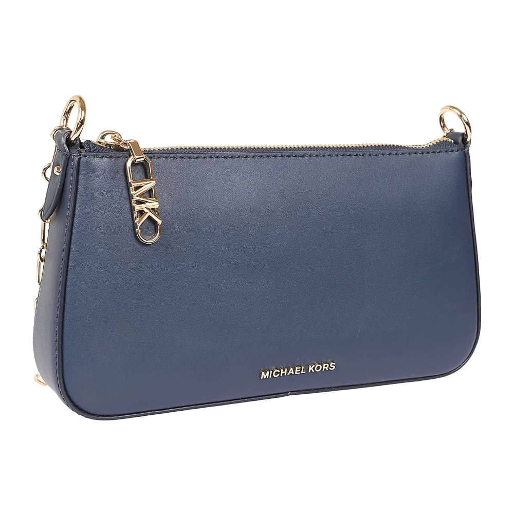 Michael Kors Navy Leren Schoudertas met Ketting Blue Dames