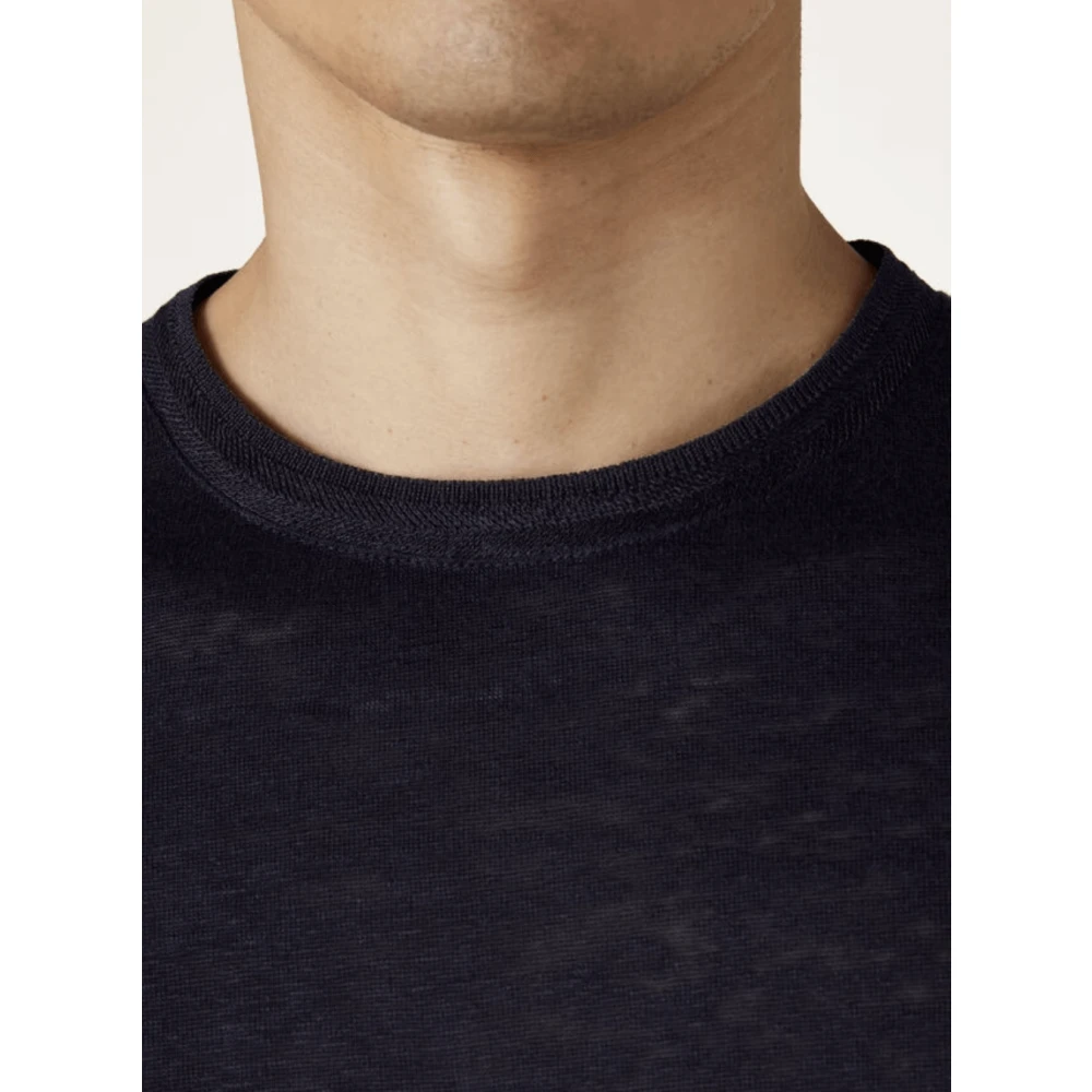 Loro Piana Blauw Crew Neck T-shirt Blue Heren