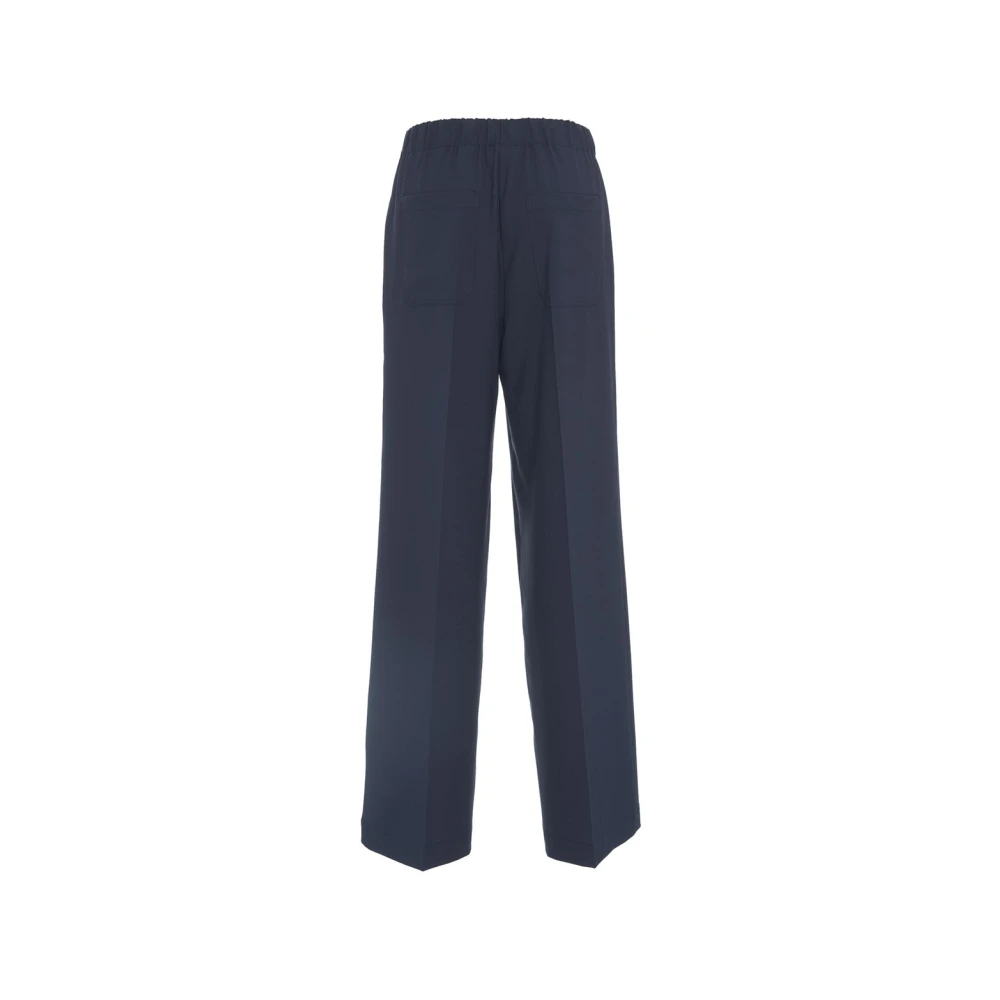 Semicouture Blauwe Wollen Blend Trekkoord Broek Blue Dames