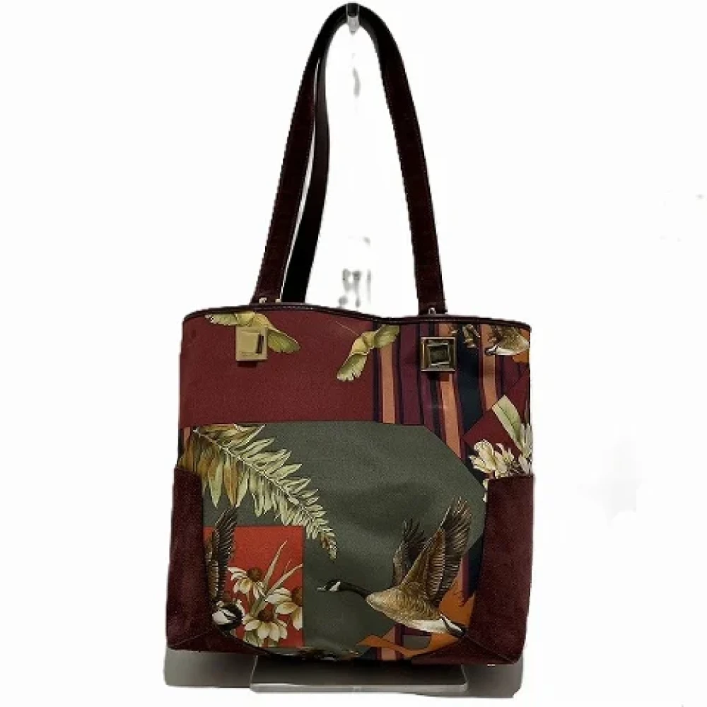 Salvatore Ferragamo Pre-owned Canvas shoulder-bags Red Dames