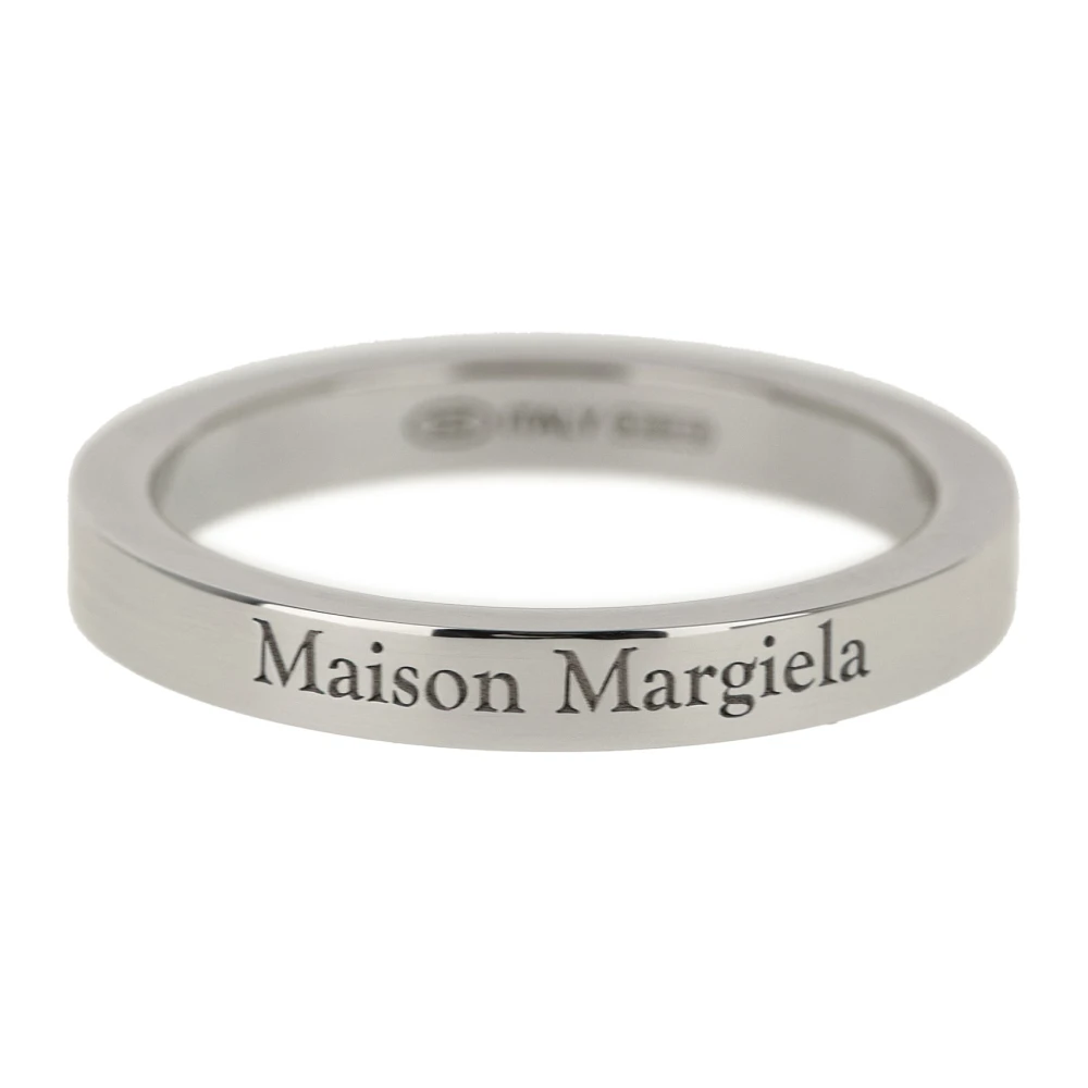 Maison Margiela Men's Gray Rings, 46 Mm, Logo Reference Ring 3 Mm