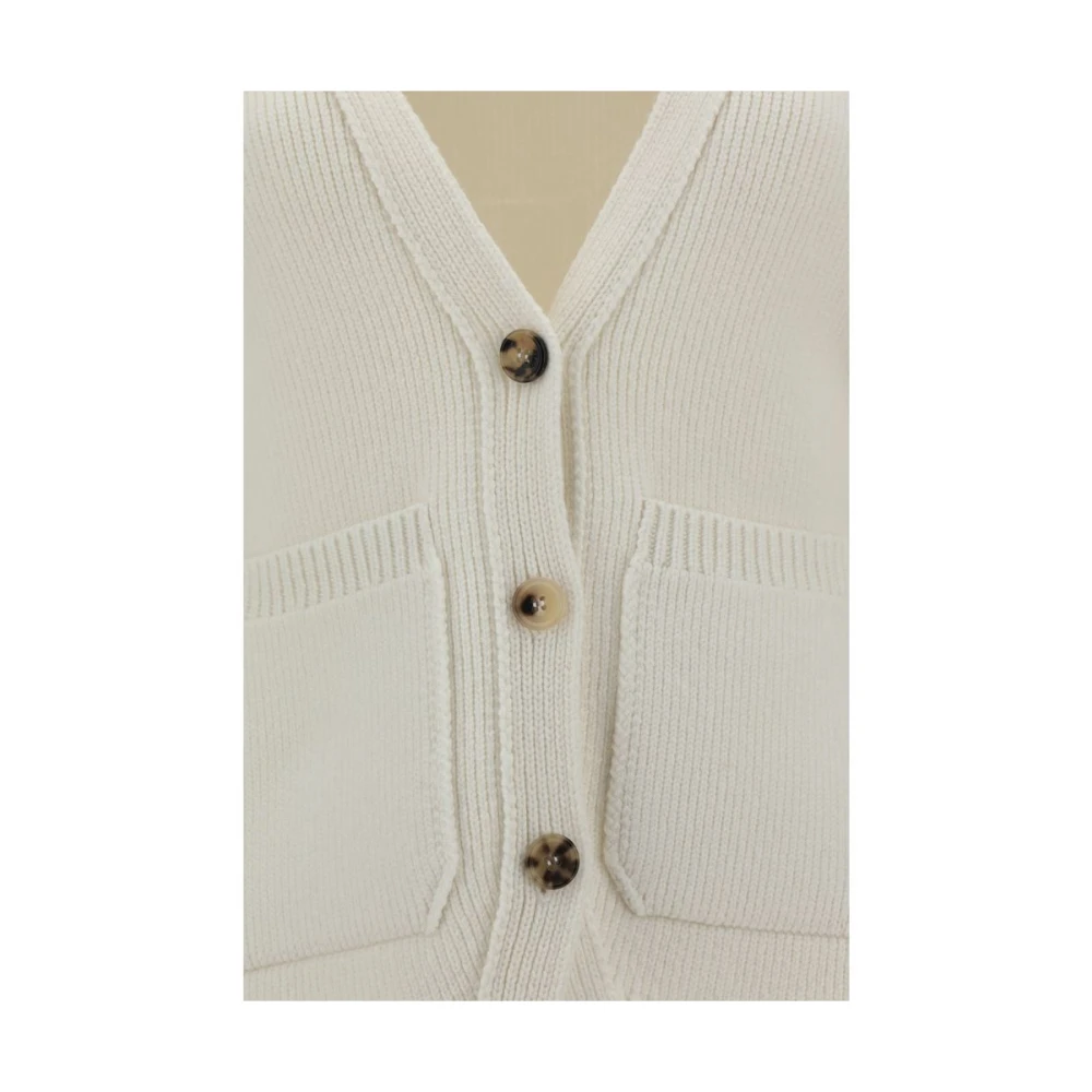 Khaite Scarlet Cashmere Vest met V-hals White Dames