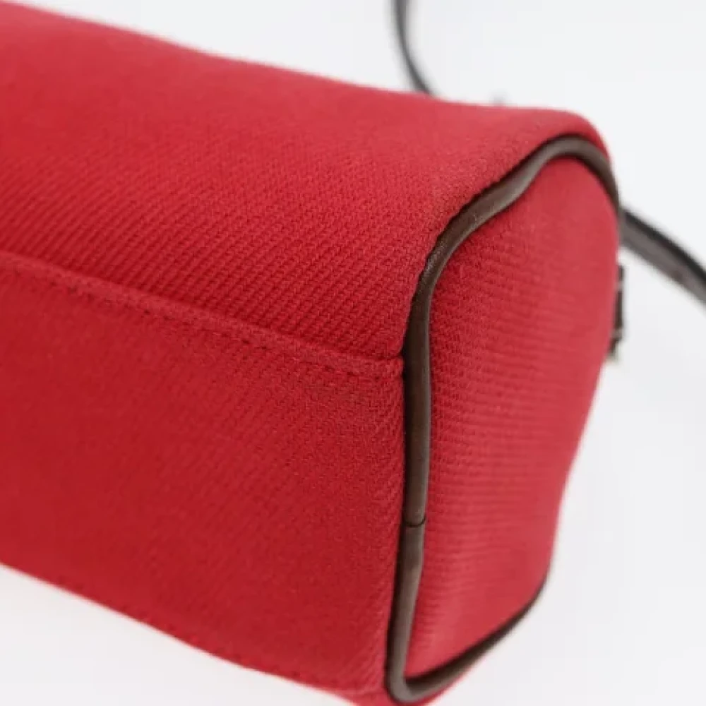 Burberry Vintage Pre-owned Canvas shoulder-bags Red Dames