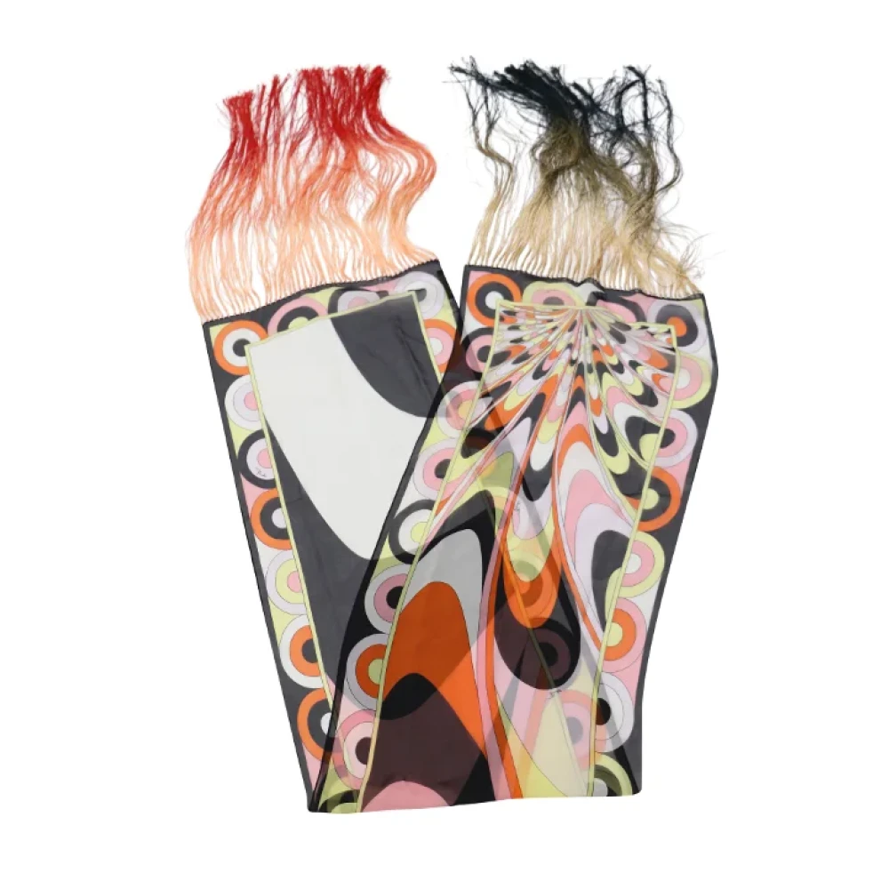 Emilio Pucci Pre-owned Silk scarves Brown Dames