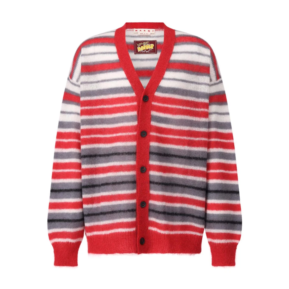 Marni Gestreepte Mohair Cardigan Multicolor Heren