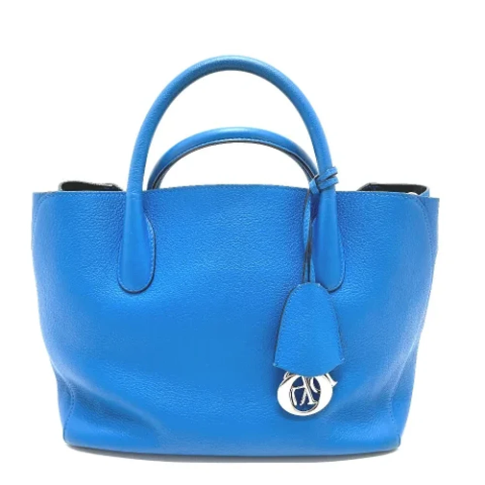 Dior Vintage Pre-owned Leather dior-bags Blue Dames