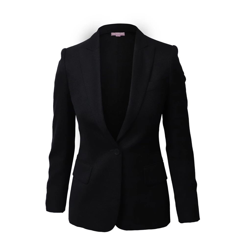 Stella Mccartney Luxe Zwarte Wol Blazer Jas Black Dames