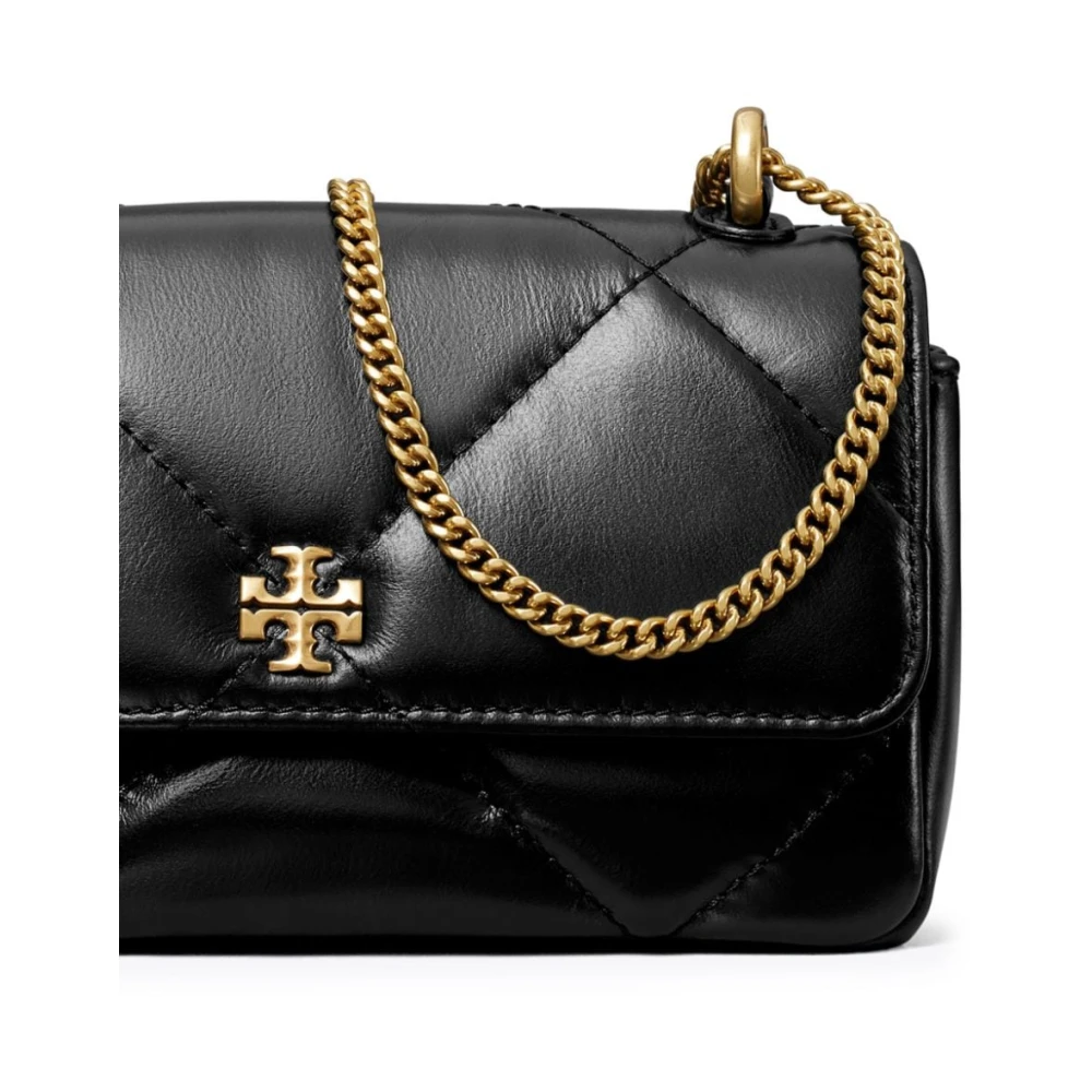 TORY BURCH Zwarte Diamant Gestikte Schoudertas Black Dames
