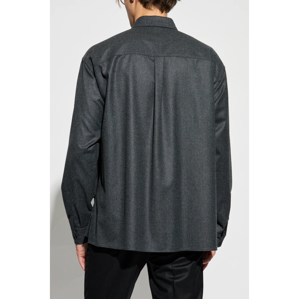 Dolce & Gabbana Wollen overhemd Gray Heren