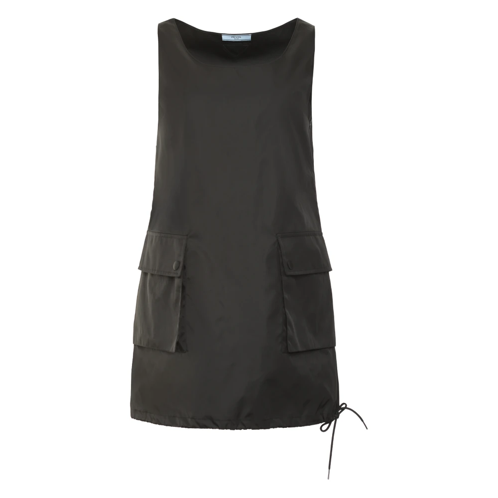 Prada Women's Black Re-Nylon Mini Dress - Short Dresses - S - Dresses