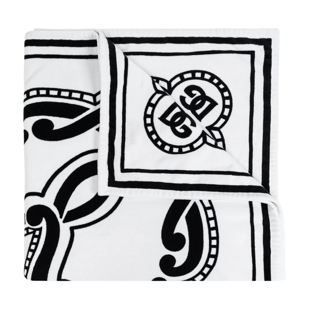 Dolce & Gabbana Badhanddoek met logo White Heren