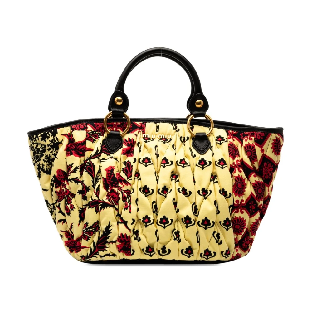 Miu Miu Pre-Owned Women's Yellow Pre-Owned Floral Print Handbag