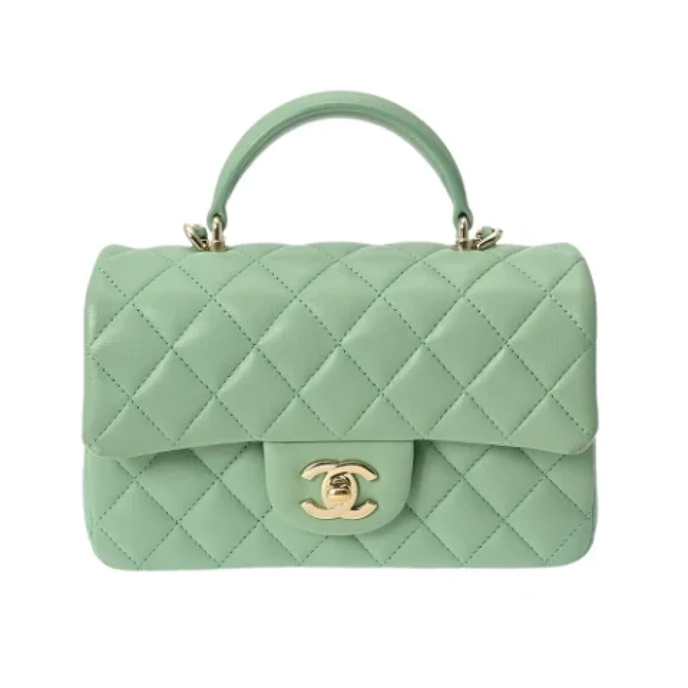 Chanel Vintage Pre-owned Leather chanel-bags Green Dames