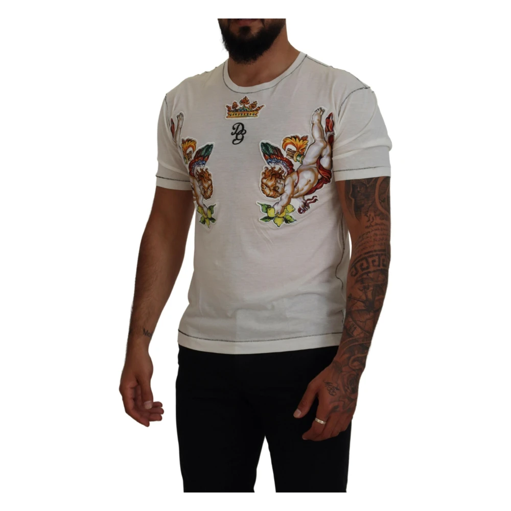 Dolce & Gabbana Elegante witte Tee katoen-zijde mix White Heren