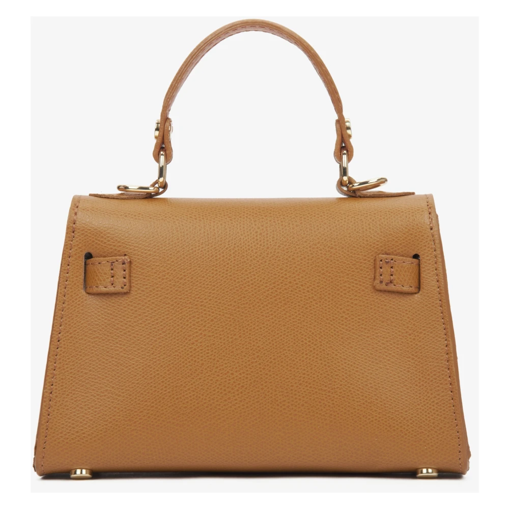 Estro Lichtbruine Satchel Handtas voor Dames gemaakt van Premium Italiaans Echt Leer Brown Dames