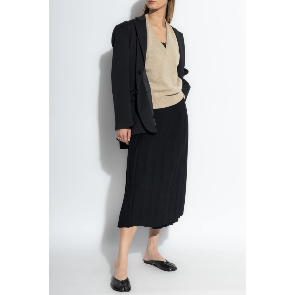 Maison Margiela Wollen vest met V-hals Beige Dames