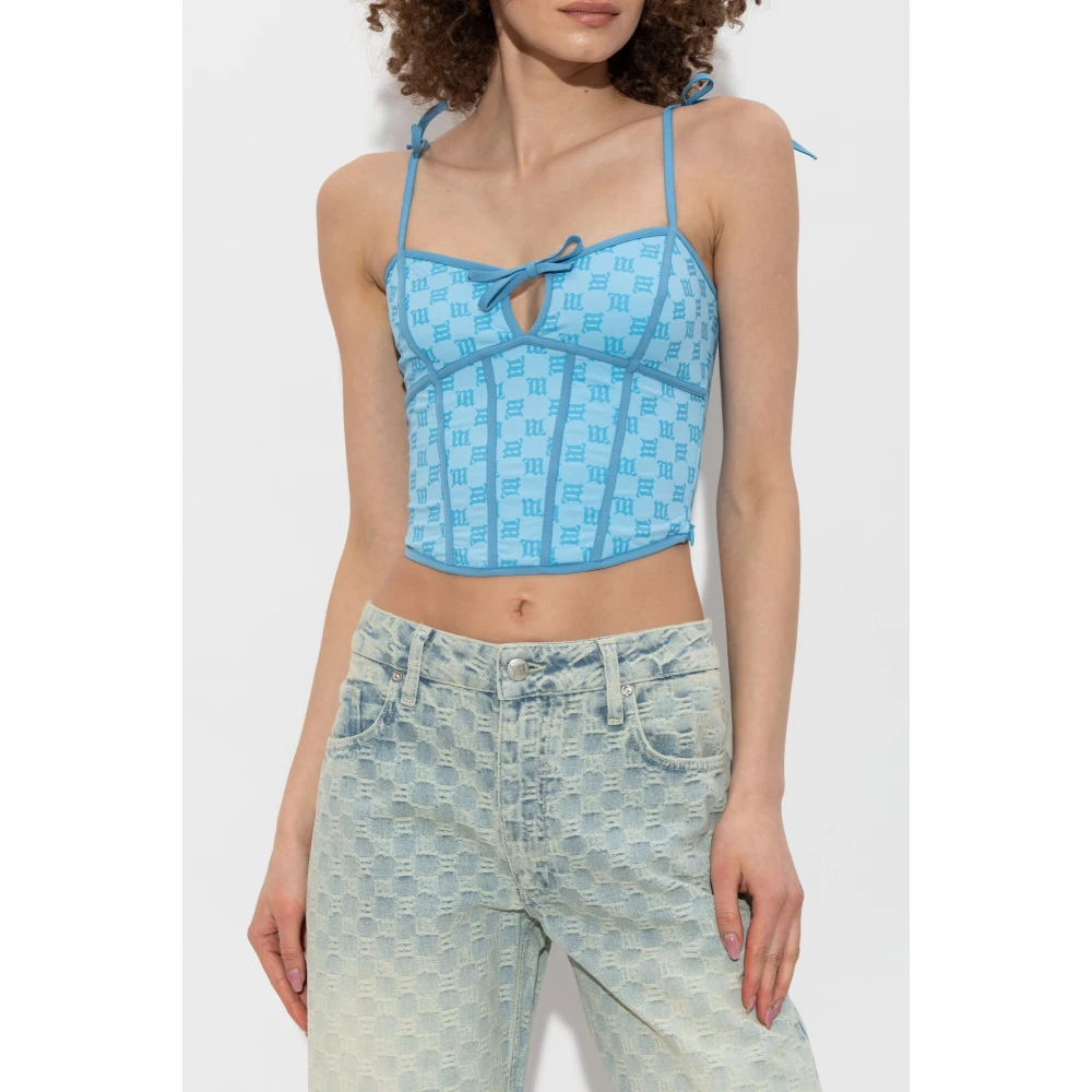 Misbhv Corset top met monogram Blue Dames