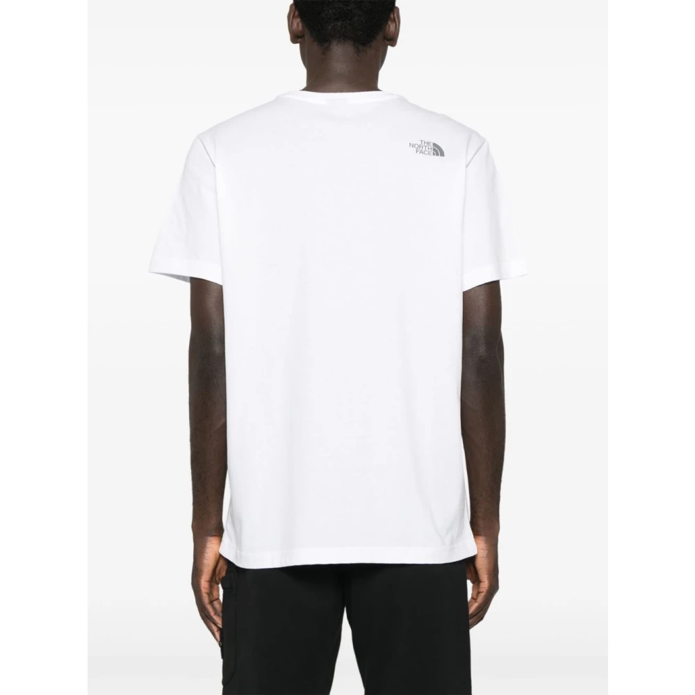 The North Face Wit Logo Print Crew Neck T-shirt White Heren