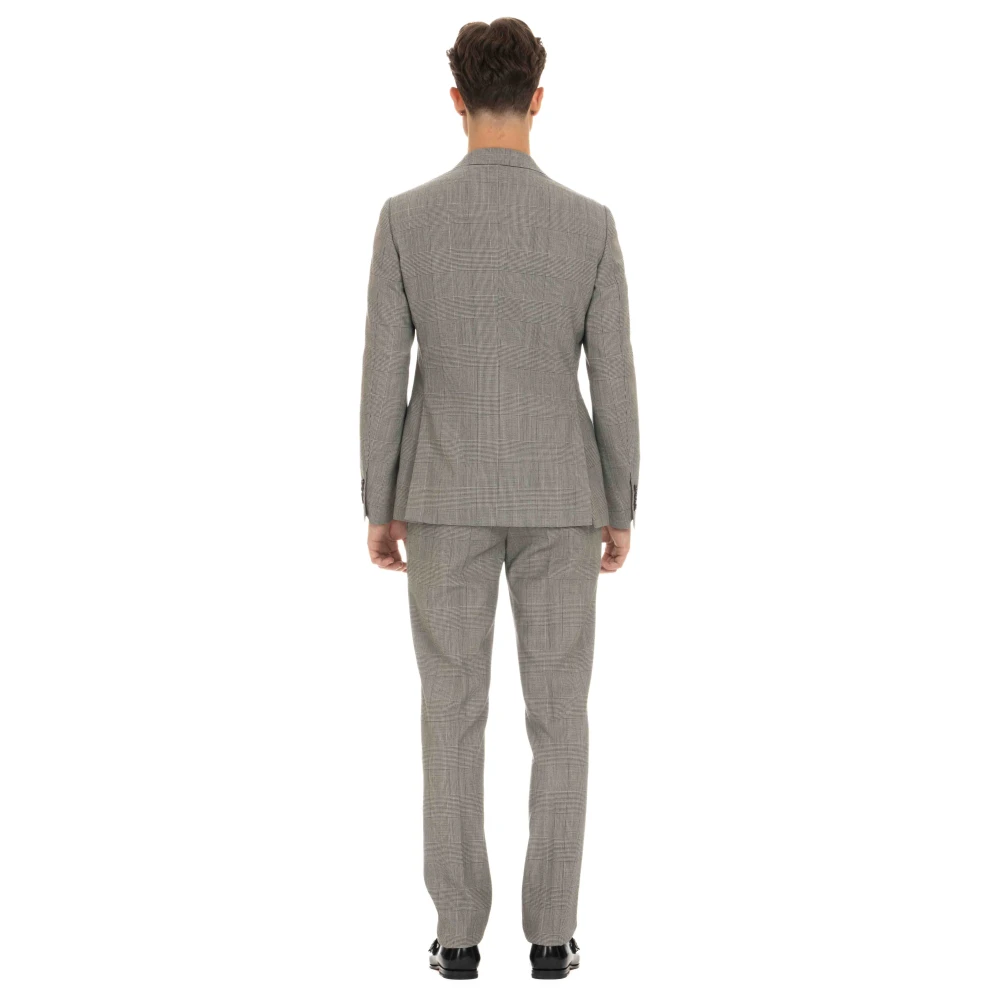 Lardini Grijze Wol Prins van Wales Jurk Gray Heren