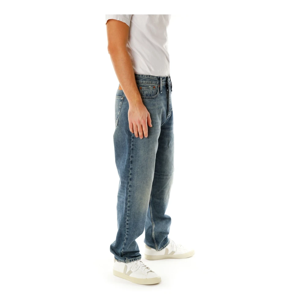 Denham Relaxed Tapered Fit Mid Waist Jeans Blue Heren