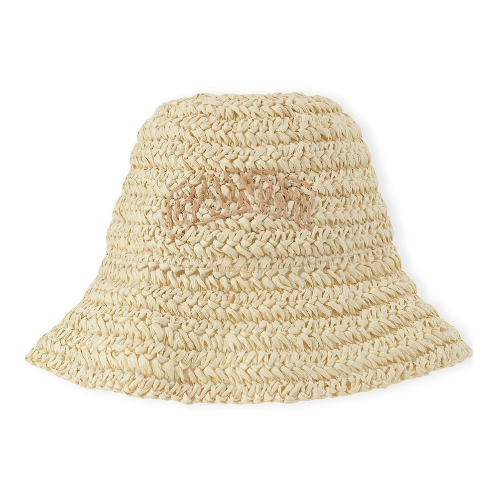 Ganni Stilig Sommarhatt för soliga dagar Beige, Unisex