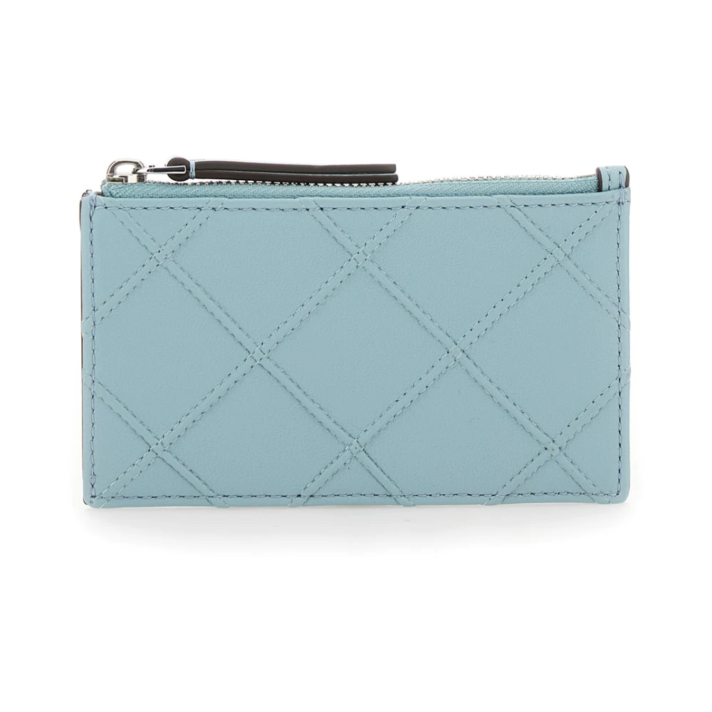 TORY BURCH Blauwe Gewatteerde Kaarthouder Leer Vrouw Blue Dames