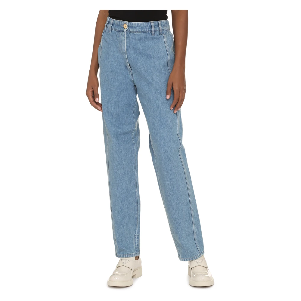 Patou Denim Cargo Broek Blue Dames
