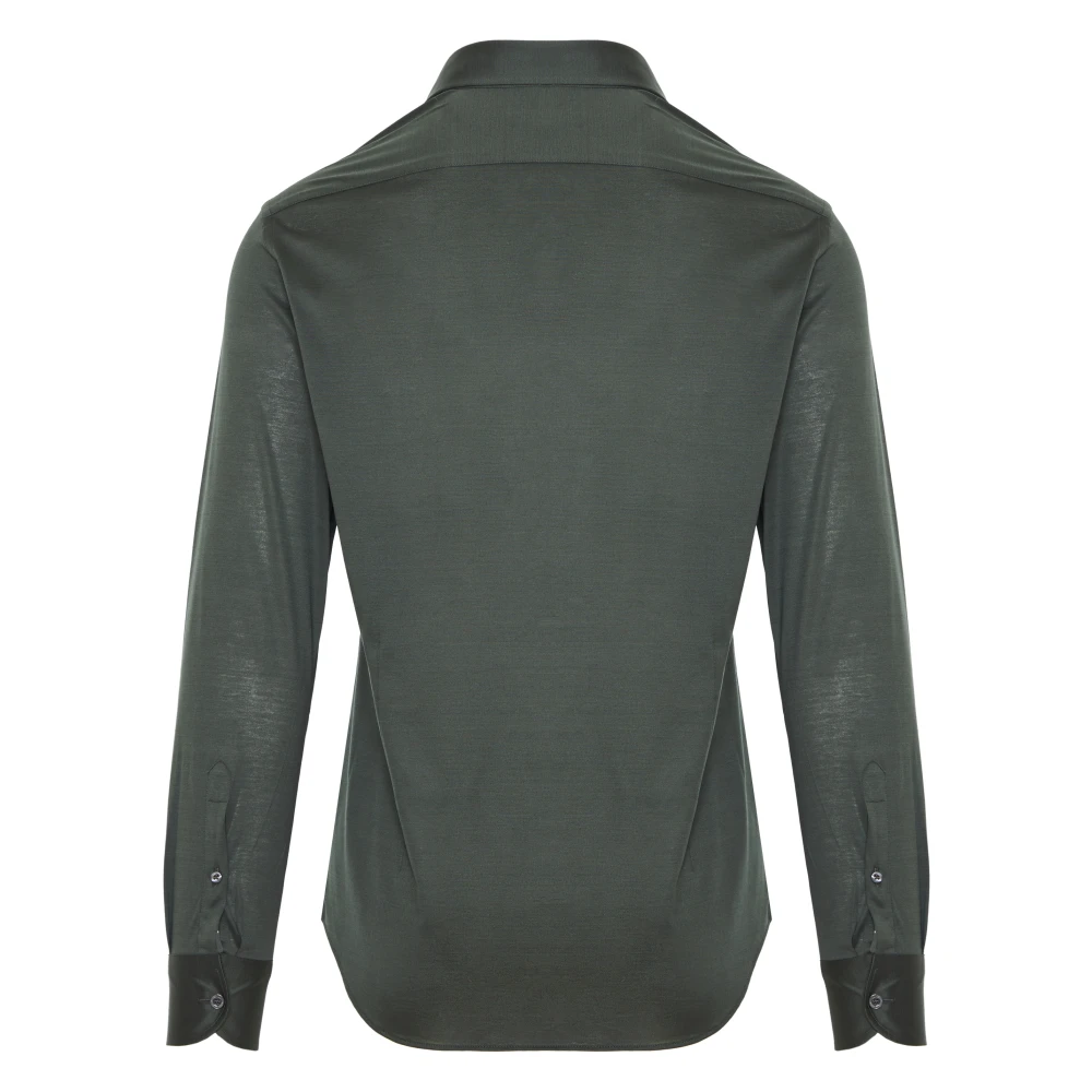 Corneliani Jersey Katoenen Shirt Green Heren