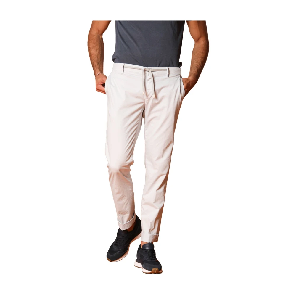 Mason's, Byxor, Herr, L, Bomull, Sommar Chino Jogger Byxor Ljusgrå