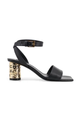 Tape Heeled Leather Sandals