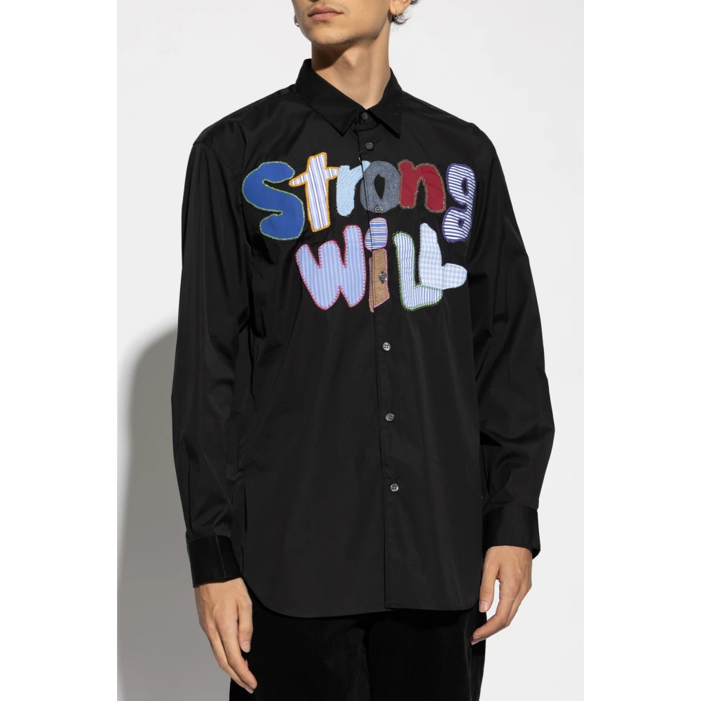 Comme des Garçons Shirt met patch Black Heren