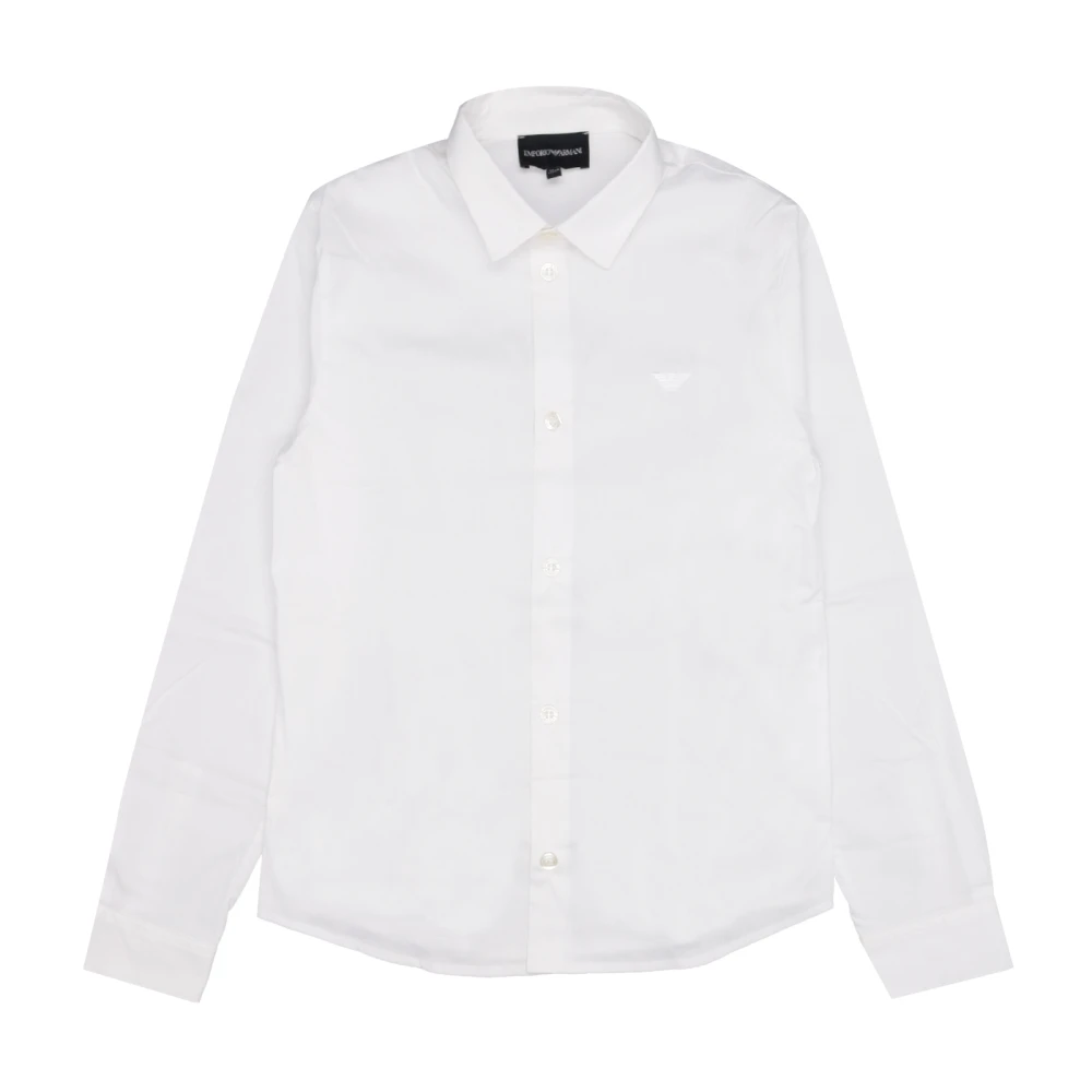 Emporio Armani Junior Vit Bomullsblandning Skjorta White, Pojke