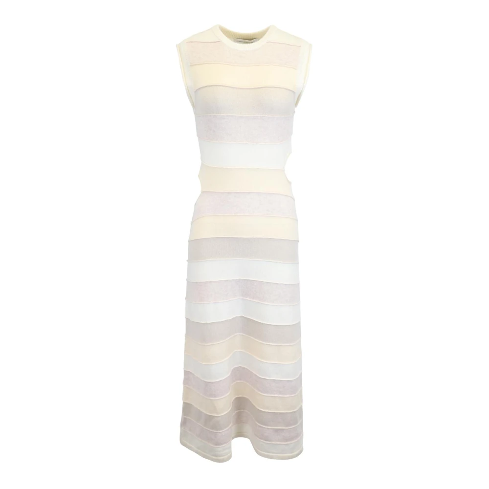 Christopher Esber Gestreepte Maxi Jurk in Beige Wol Multicolor Dames