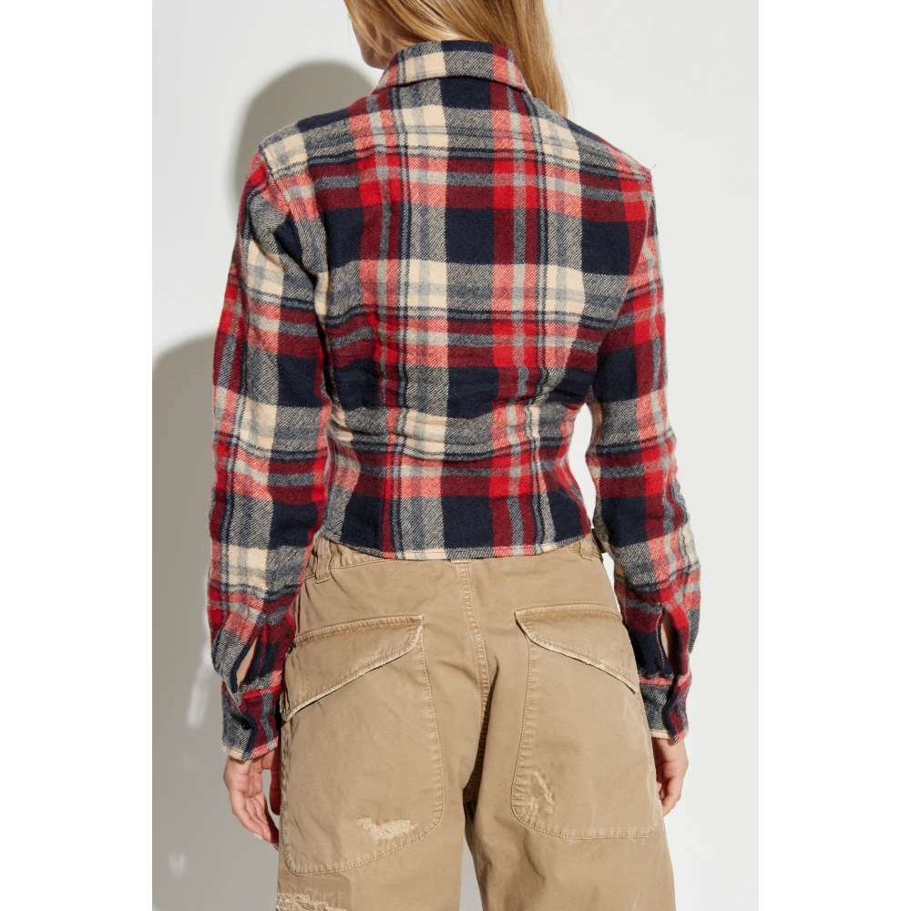 Dsquared2 Geruite overhemd Red Dames