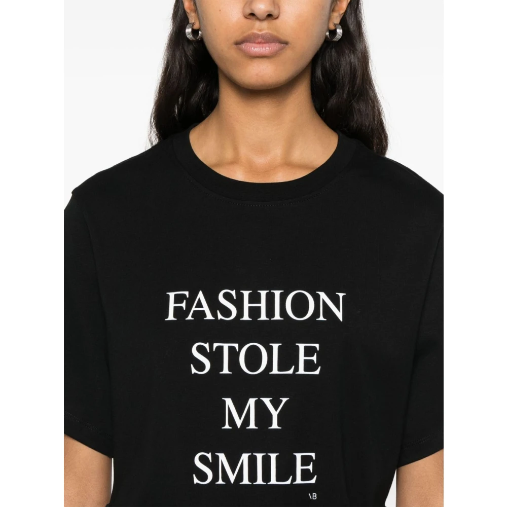Victoria Beckham Zwarte T-shirts en Polos Black Dames