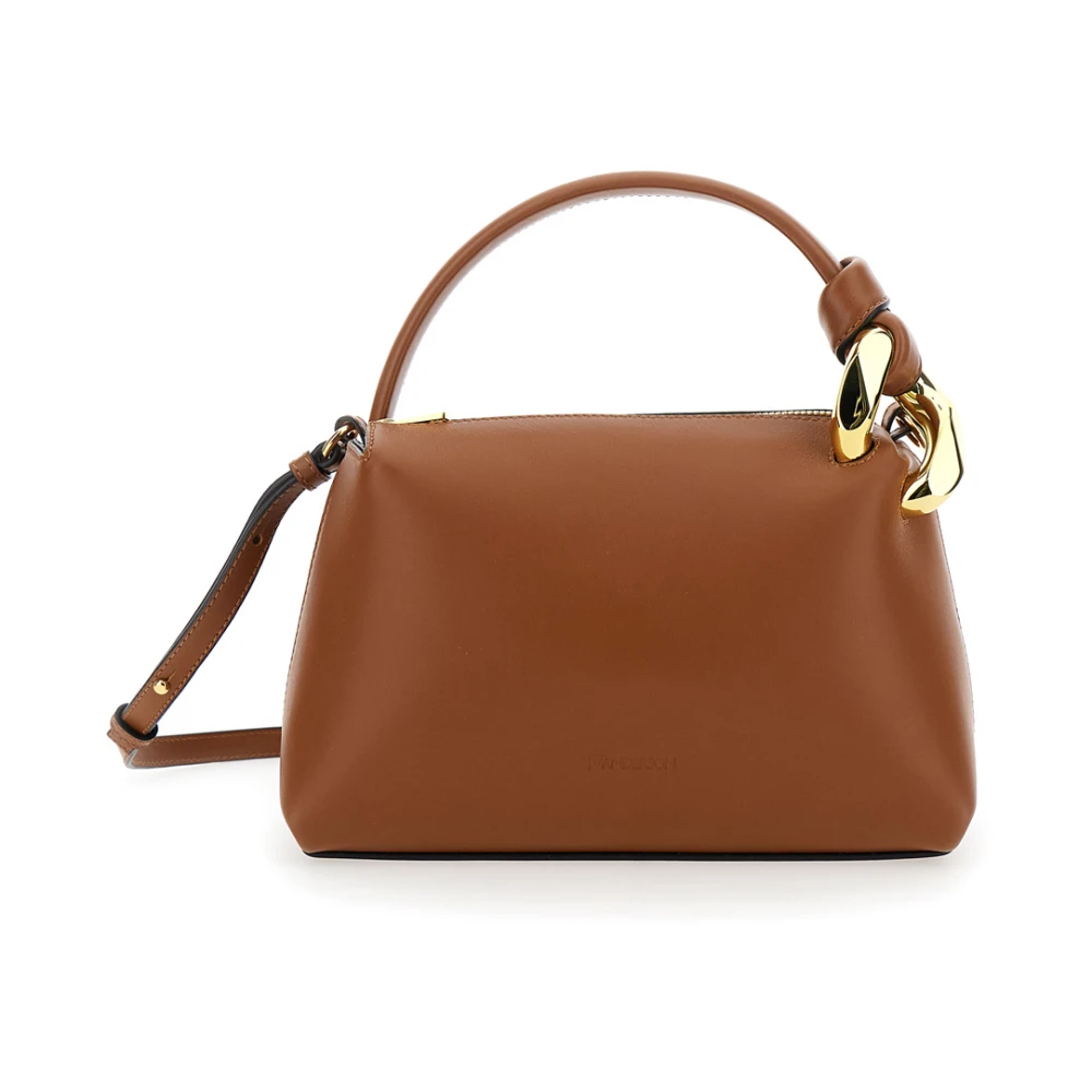 JW Anderson Bruine leren handtas met metalen knoop Brown Dames