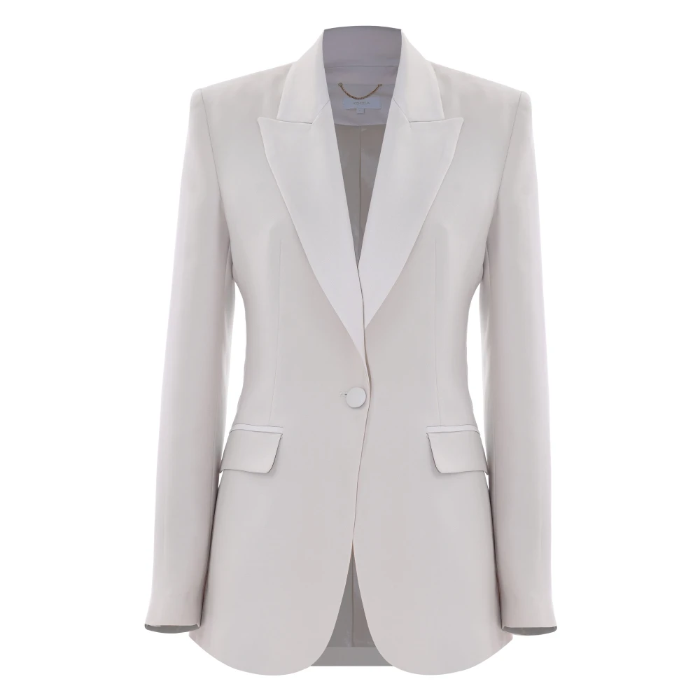 Kocca Elegant Ivory Single-Button Suit Jacket White, Dam