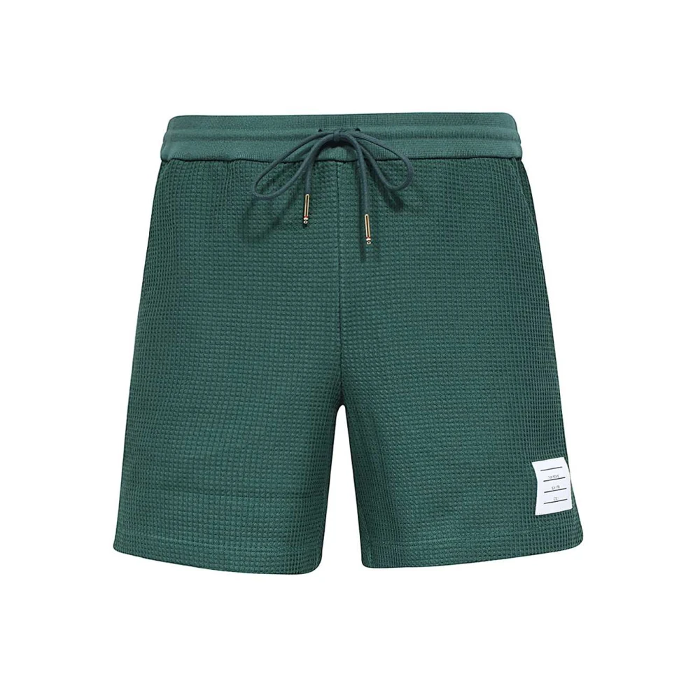 Thom Browne Katoenen Bermuda Shorts Tricolor Detail Green Heren