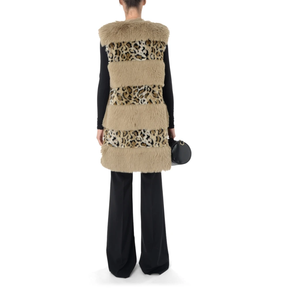 Twinset Dierenprint Vest Beige Dames