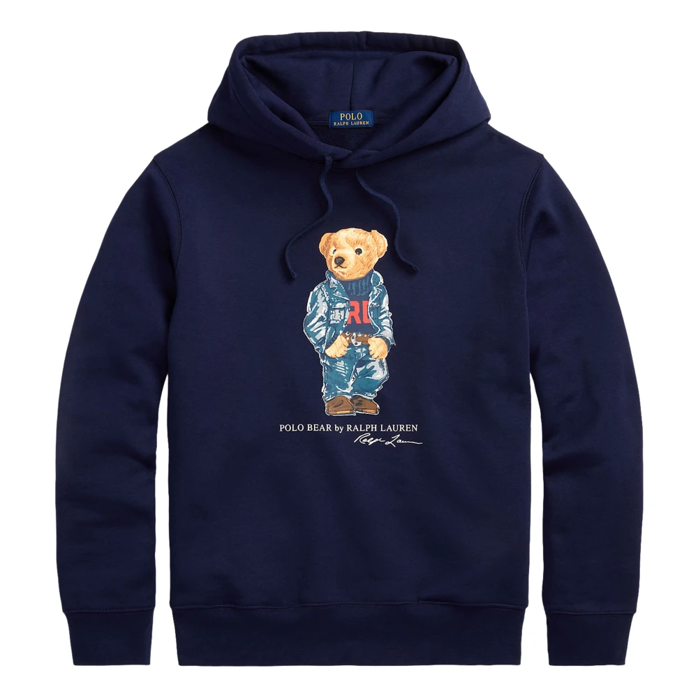 Polo Ralph Lauren Navy Denim Bear Sweatshirt Blue Heren