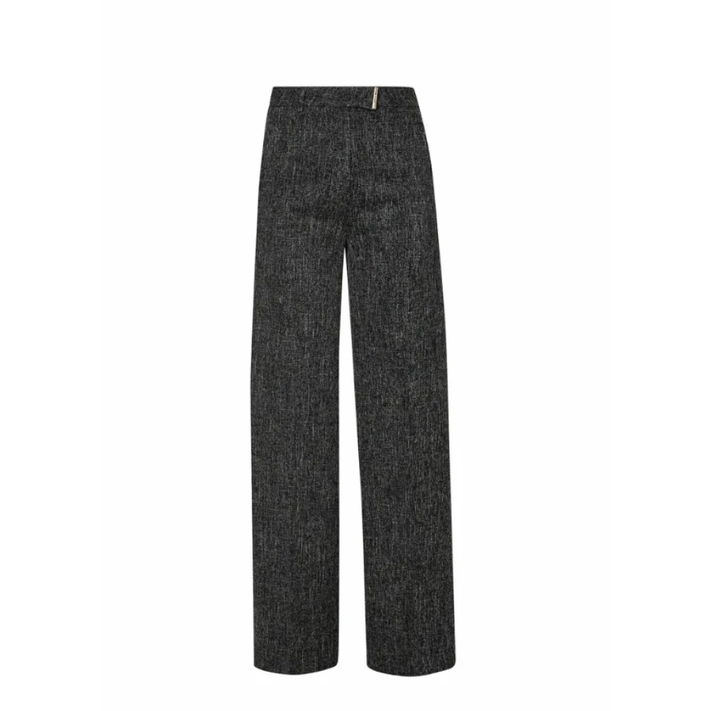 Liu Jo Zwarte Stretch Viscose Blend Broek Black Dames