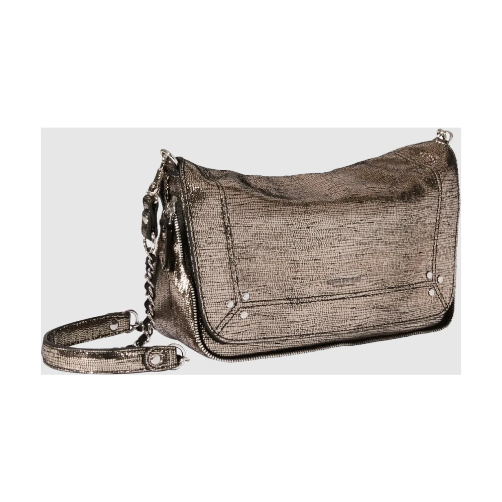Jérôme Dreyfuss Gevlochten leren en ketting schouderriem tas Beige Dames
