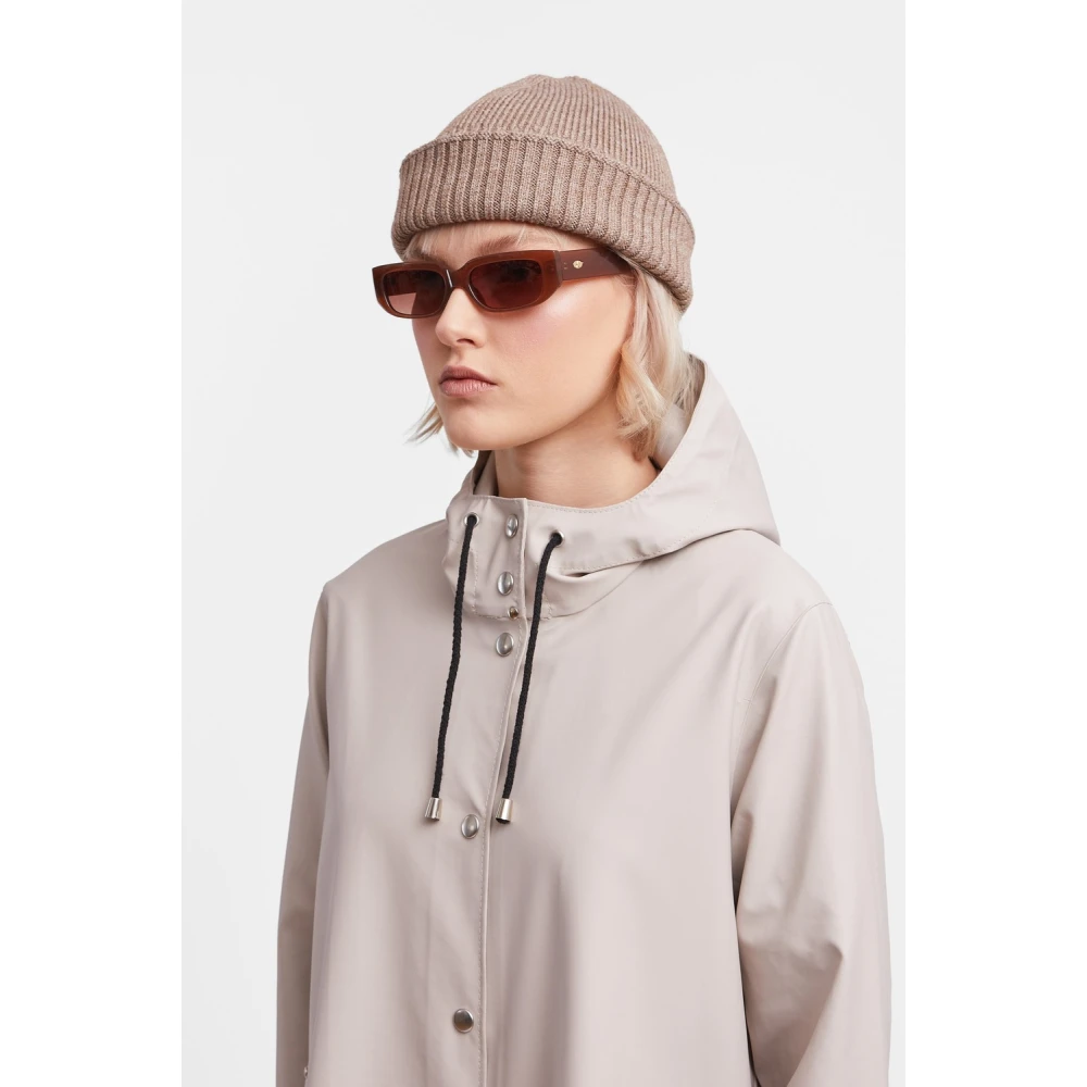 Stutterheim Lichtgewicht Waterdichte A-Lijn Regenjas Beige Dames