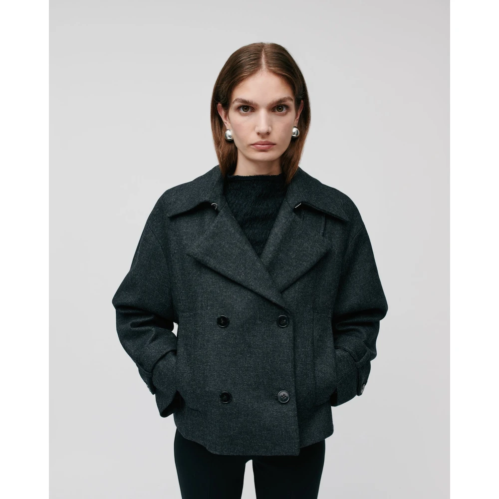IVY OAK Luxe Winterblazer met Kimono Mouwen Gray Dames